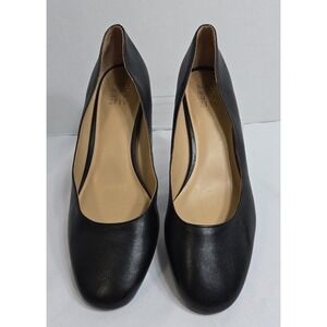 Naturalizer Pilar Wedge Pumps Women's sz 10M Black Leather Comfortable